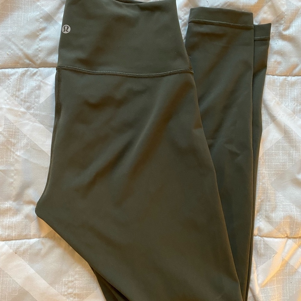 olive green lulu leggings